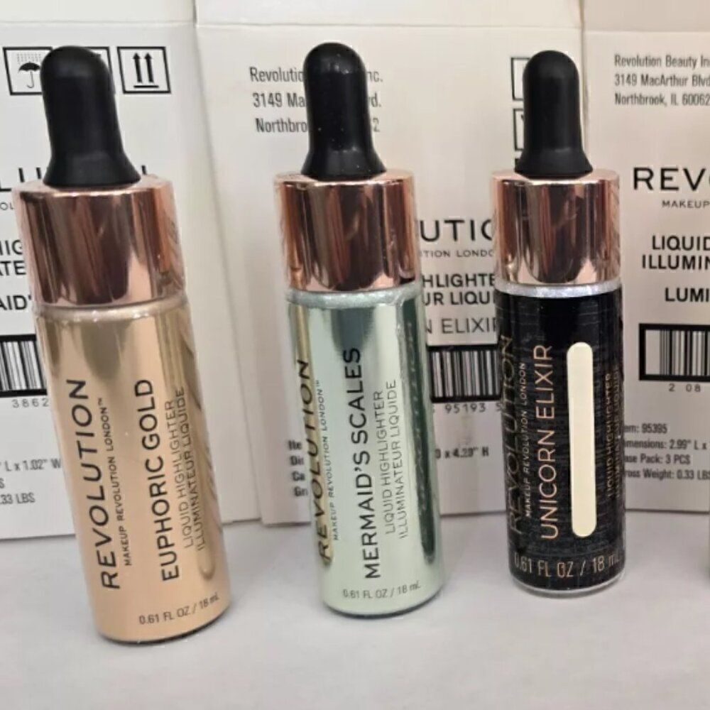 New! Makeup Revolution Liquid Highlighter .61oz Pick Your Shade - Amazing!
